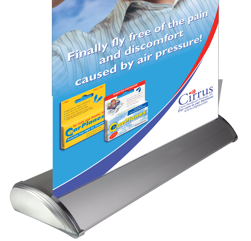 Luxury pull-up banner 85cm x 200cm for high-end events, trade shows, and exhibitions with premium quality and easy setup.