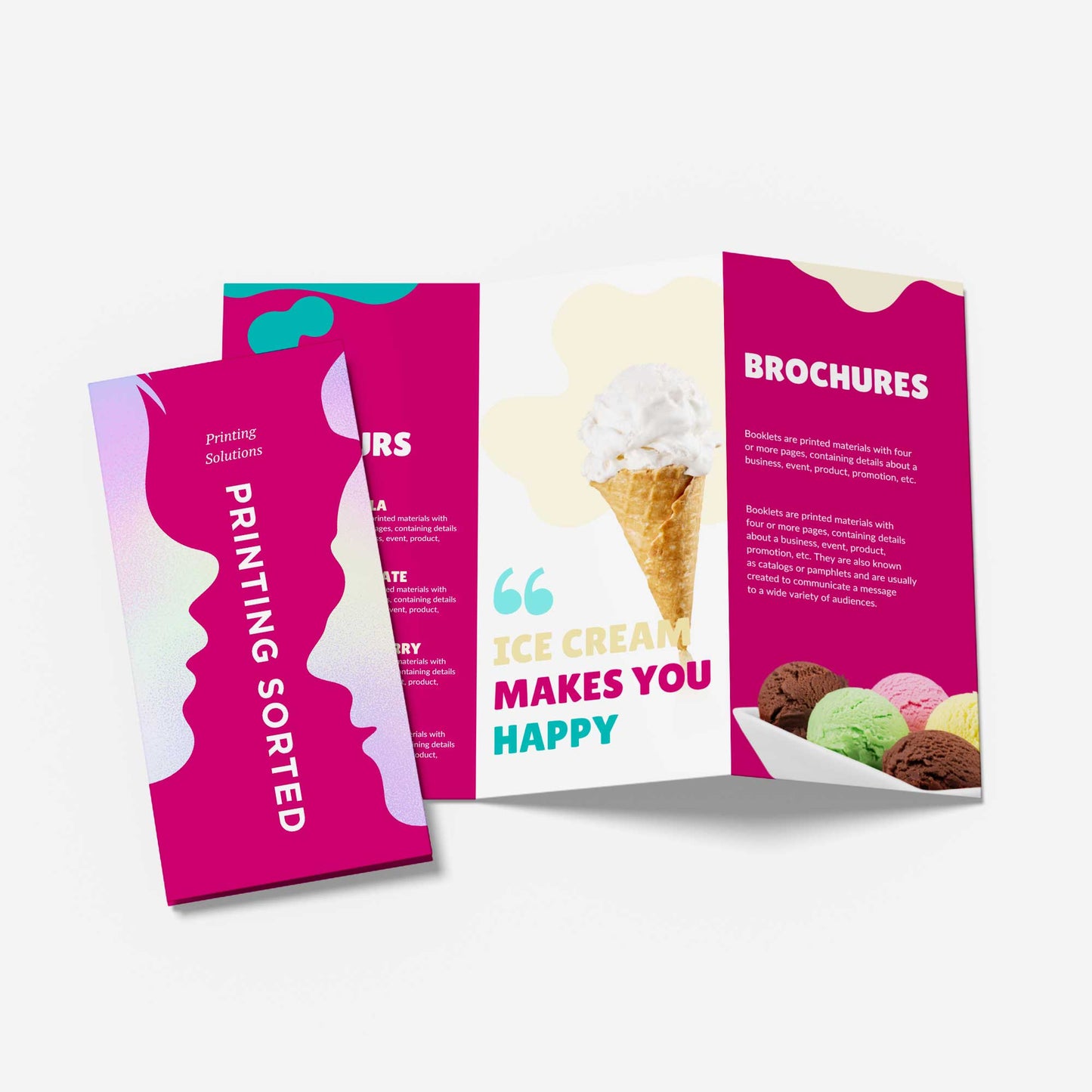 A3 custom printed brochures, folded and full-colour, perfect for marketing, presentations, and product showcases.